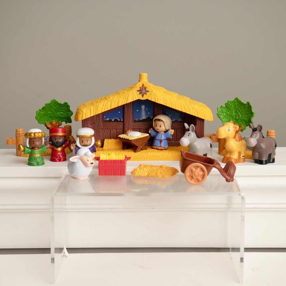 Little People Christmas Nativity Set Mary Jesus Wise Men Animals Religious READ